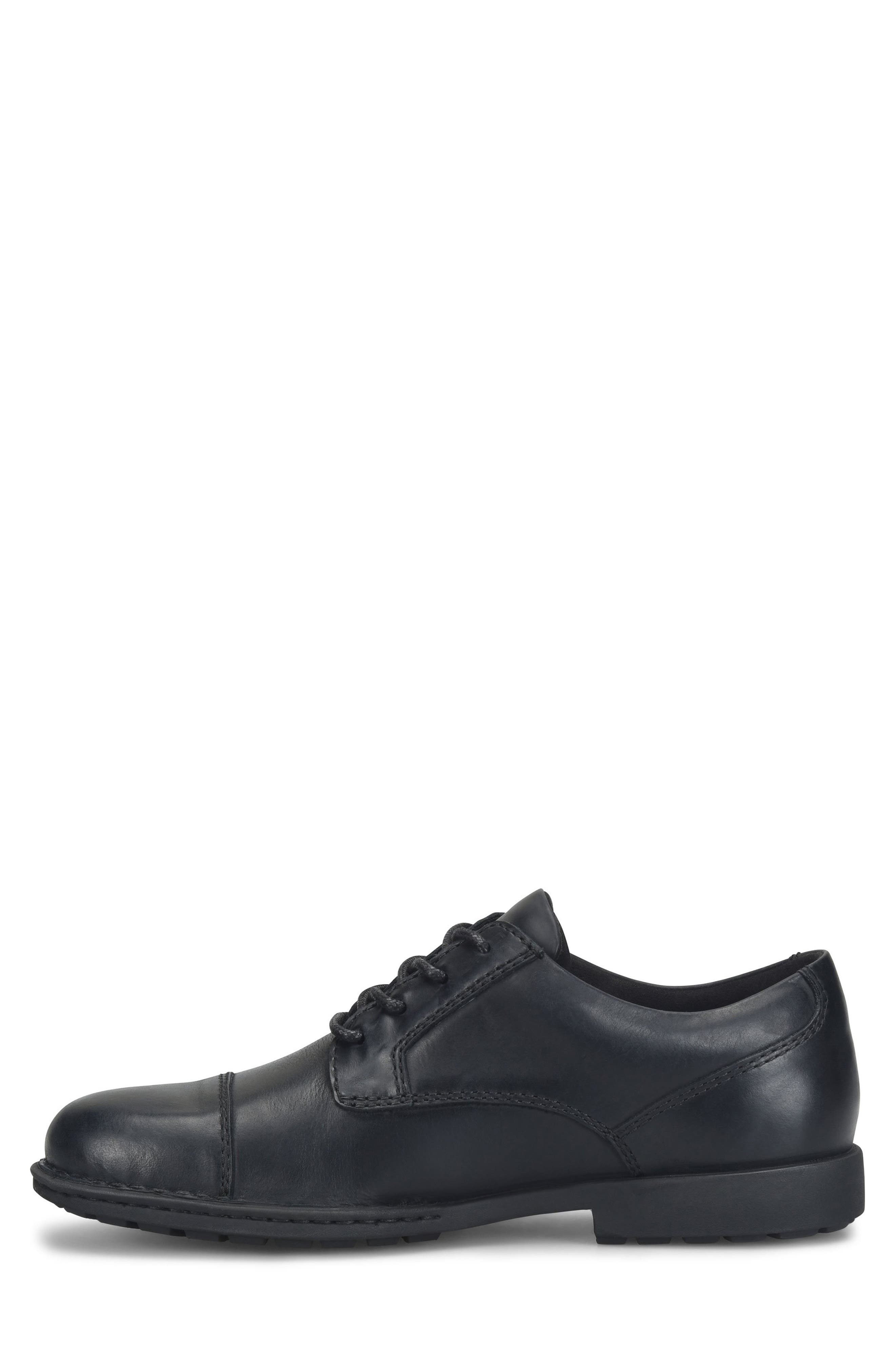 Sebastian Leather Cap Toe Derby, Alternate, color, BLACK F/ G