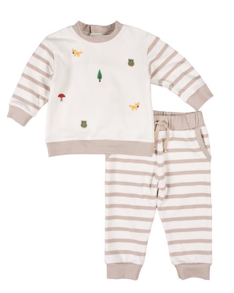 French Terry Knit Set with Woodland Animals