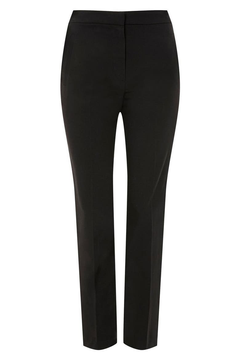 High Waist Cigarette Trousers, Alternate, color, BLACK