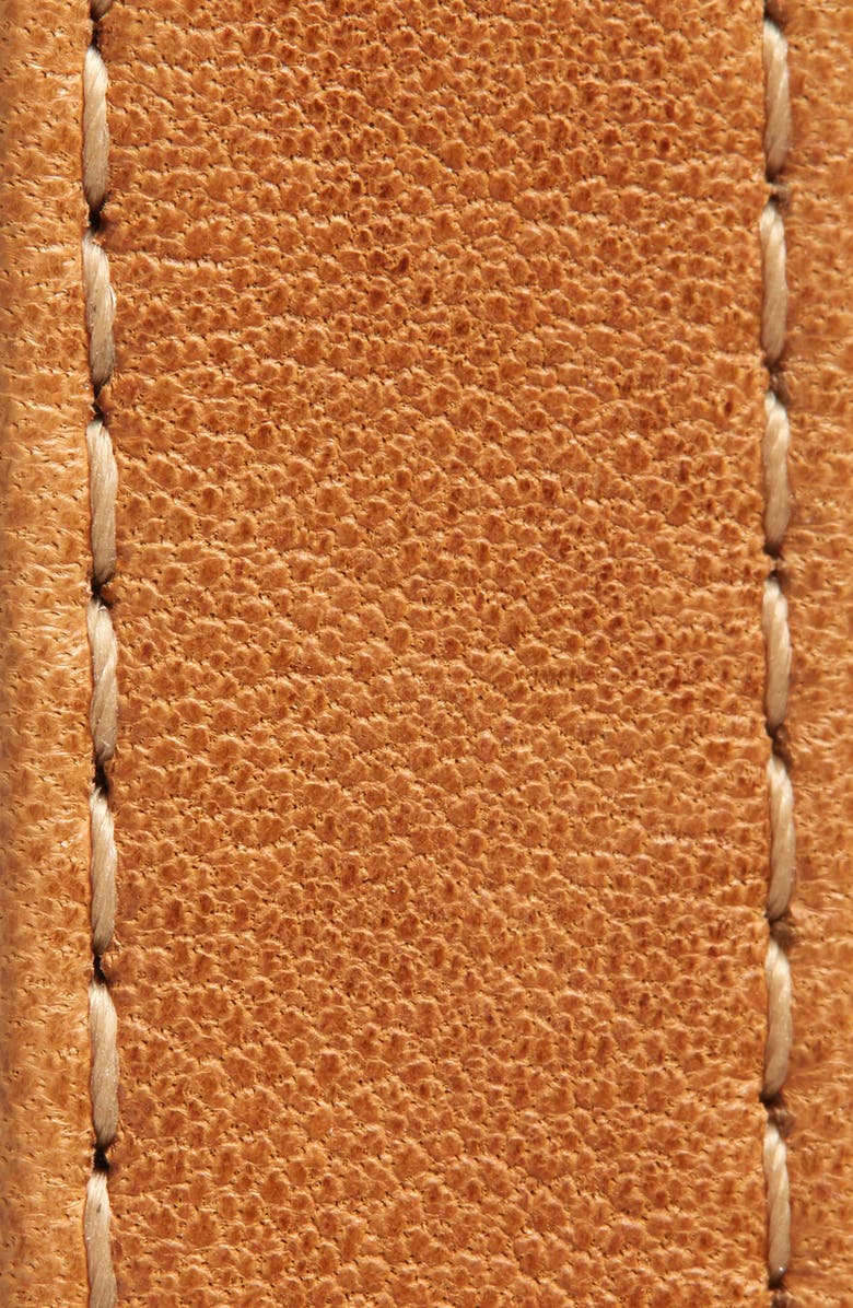 Raina Lauren Leaf Buckle Leather Belt, Alternate, color, Carmel