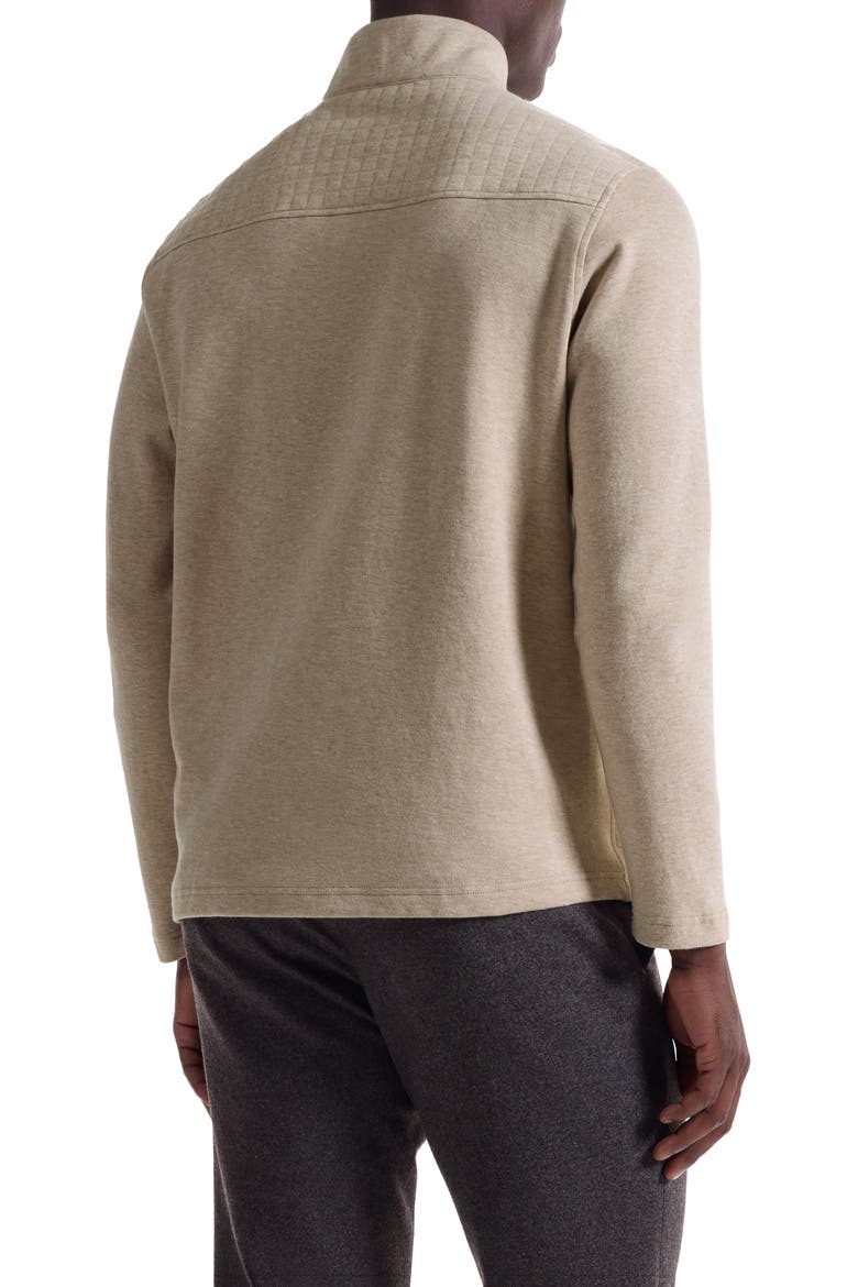 Waffle Quarter Zip Cotton Blend Pullover, Alternate, color, SAND