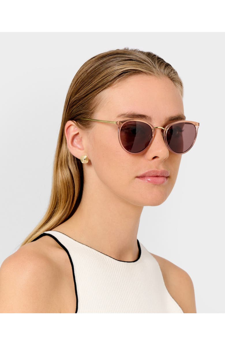 Katie Loxton Santorini Sunglasses in Rose Gold Transparent and Gold, Alternate, color, Rose Gold