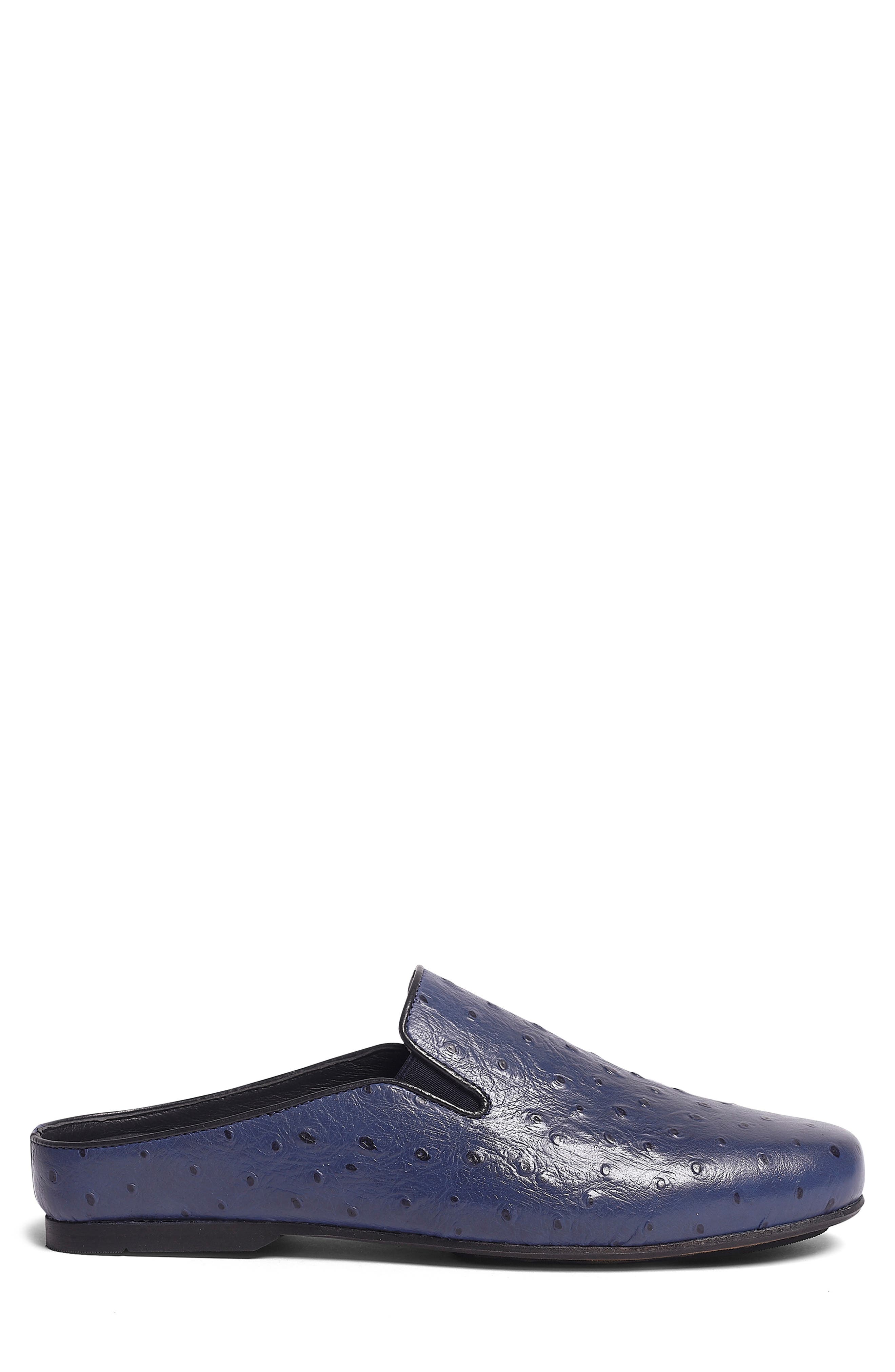 CARLOS SANTANA Achilles Ostrich Embossed Leather Mule, Alternate, color, Blue