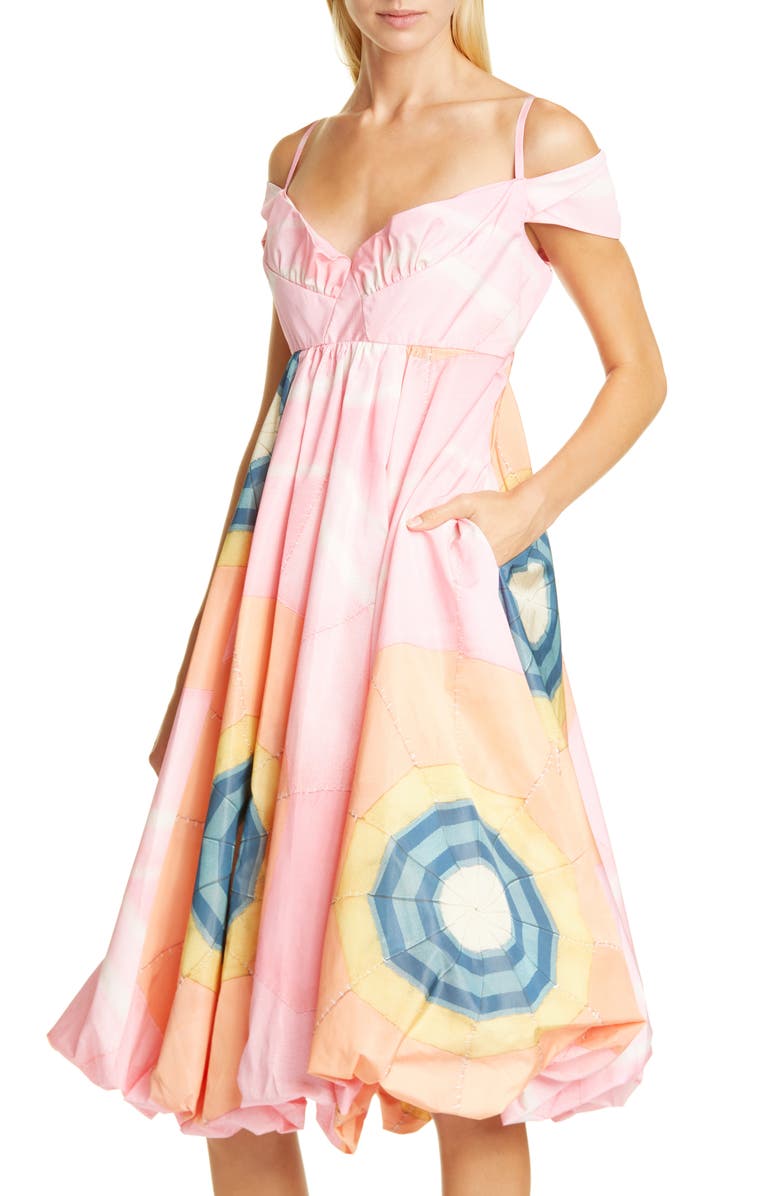 Simone Rocha Dawn Off the Shoulder Taffeta Dress, Alternate, color, 