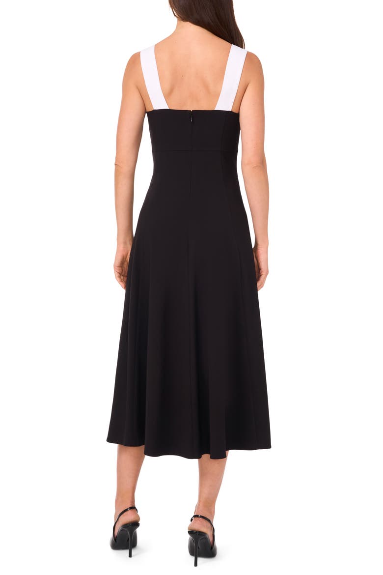 Contrast Strap Midi Dress, Alternate, color, RICH BLACK