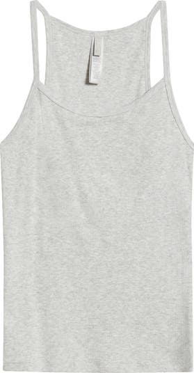 Stretch Cotton Rib Scoop Tank