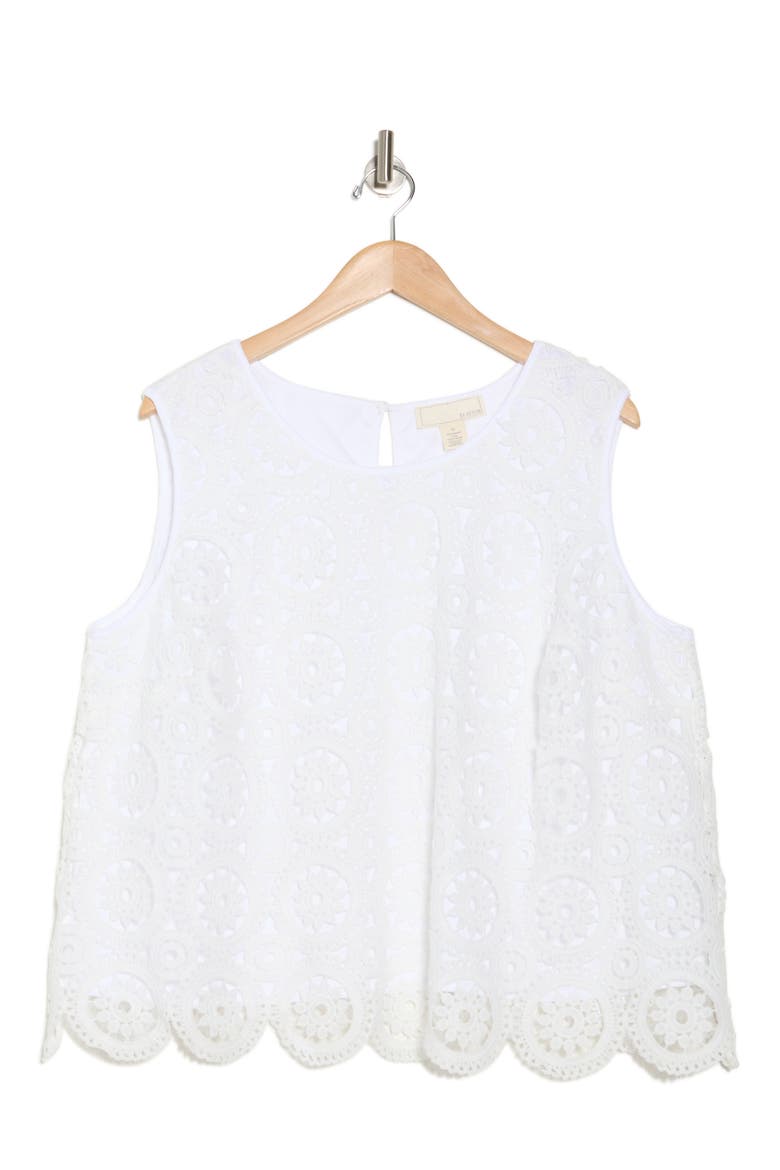 Miranda Sleeveless Lace Top, Alternate, color, BRIGHT WHITE