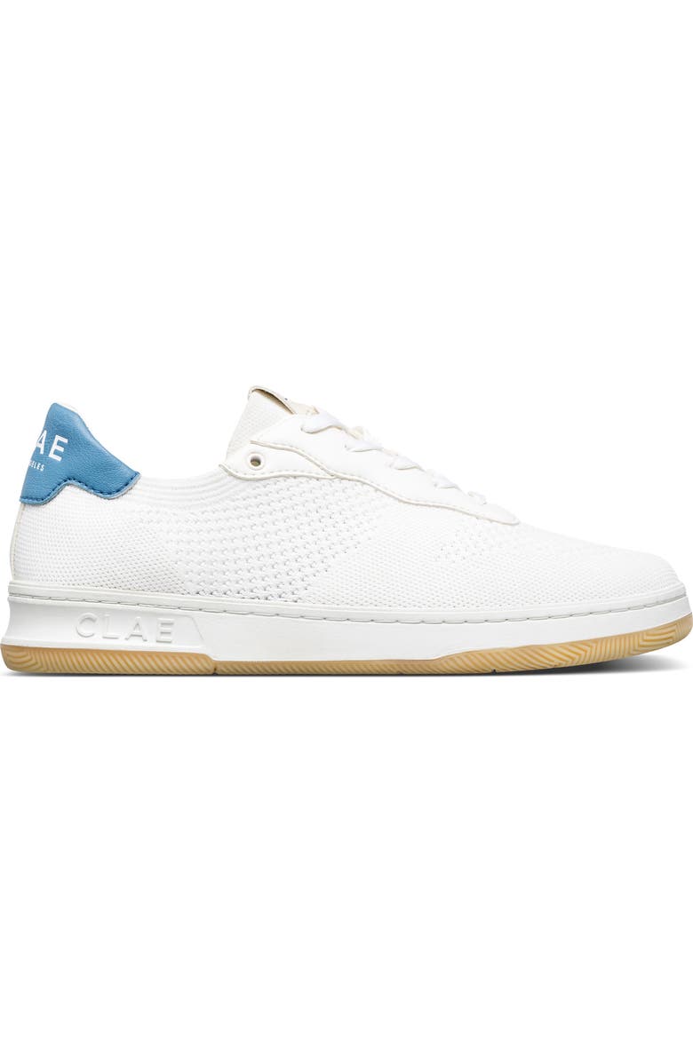 CLAE Malone Knit Low Top Sneaker, Alternate, color, White Cactus Blue Shadow