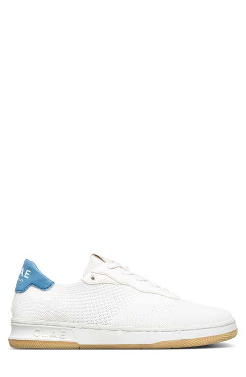 Clae Malone Knit Low Top Sneaker In White Cactus Blue Shadow