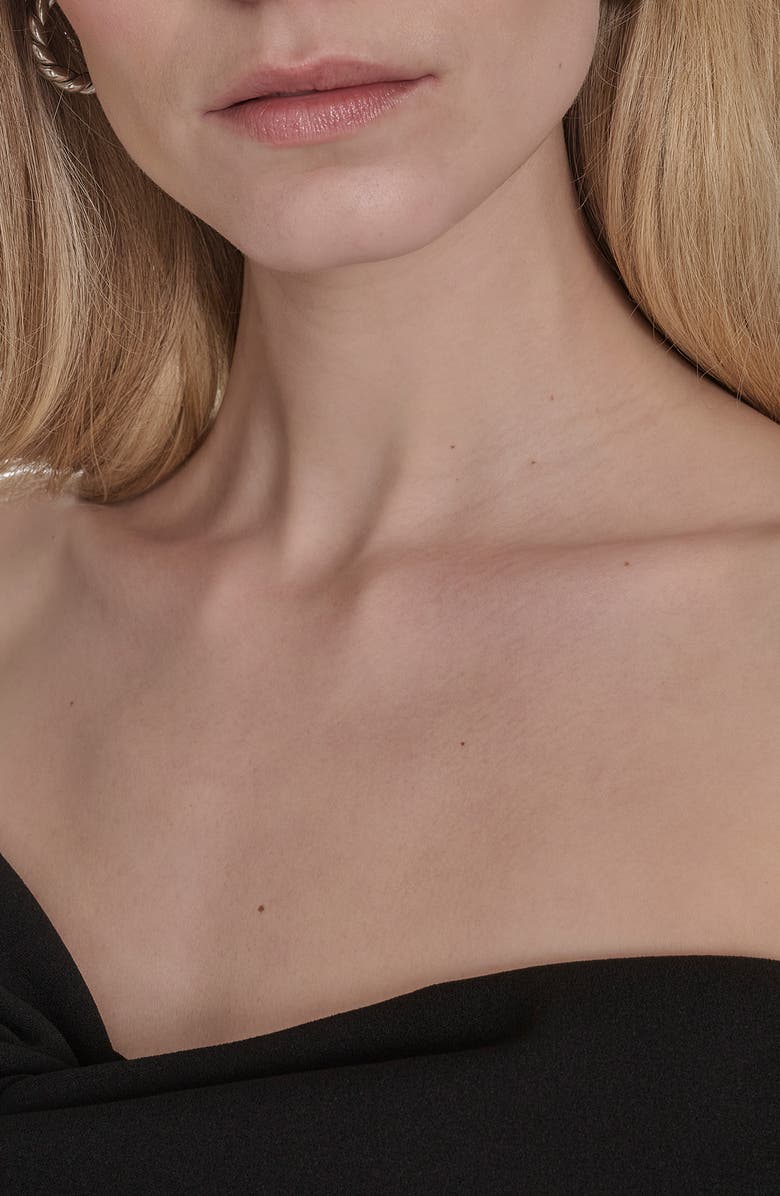 Vince Camuto Off the Shoulder Scuba Crepe Cocktail Midi Dress, Alternate, color, Black