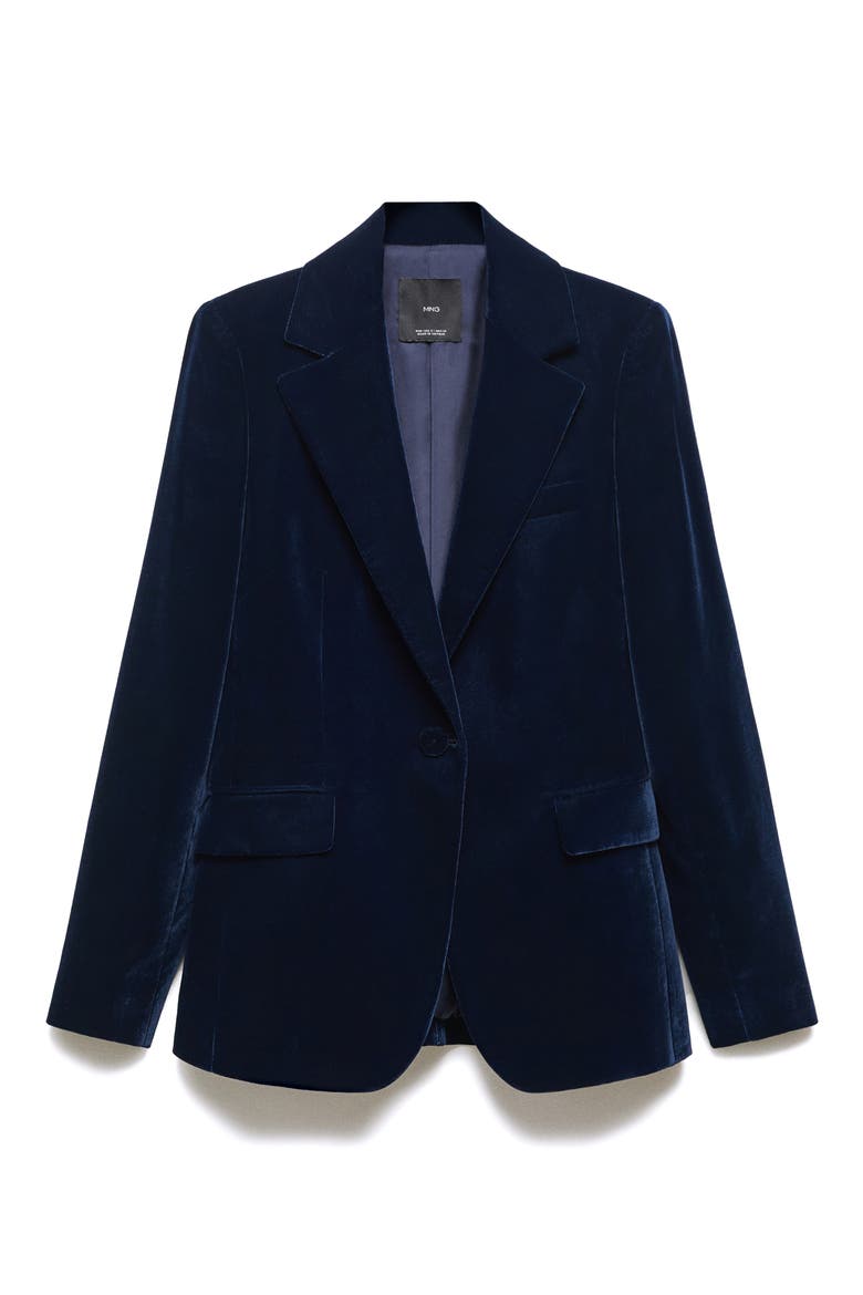 Velvet Blazer, Main, color, NIGHT BLUE