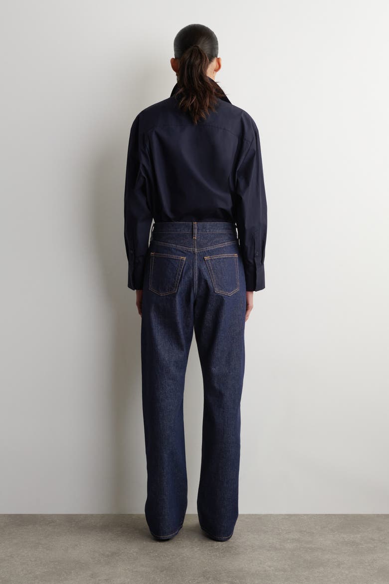 Chord Straight-Leg Jeans, Alternate, color, DARK INDIGO
