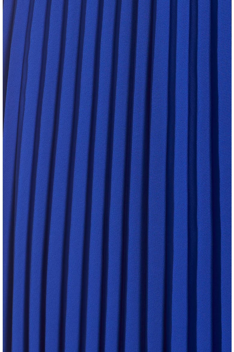 Pleated Chiffon Maxi Dress, Alternate, color, COBALT