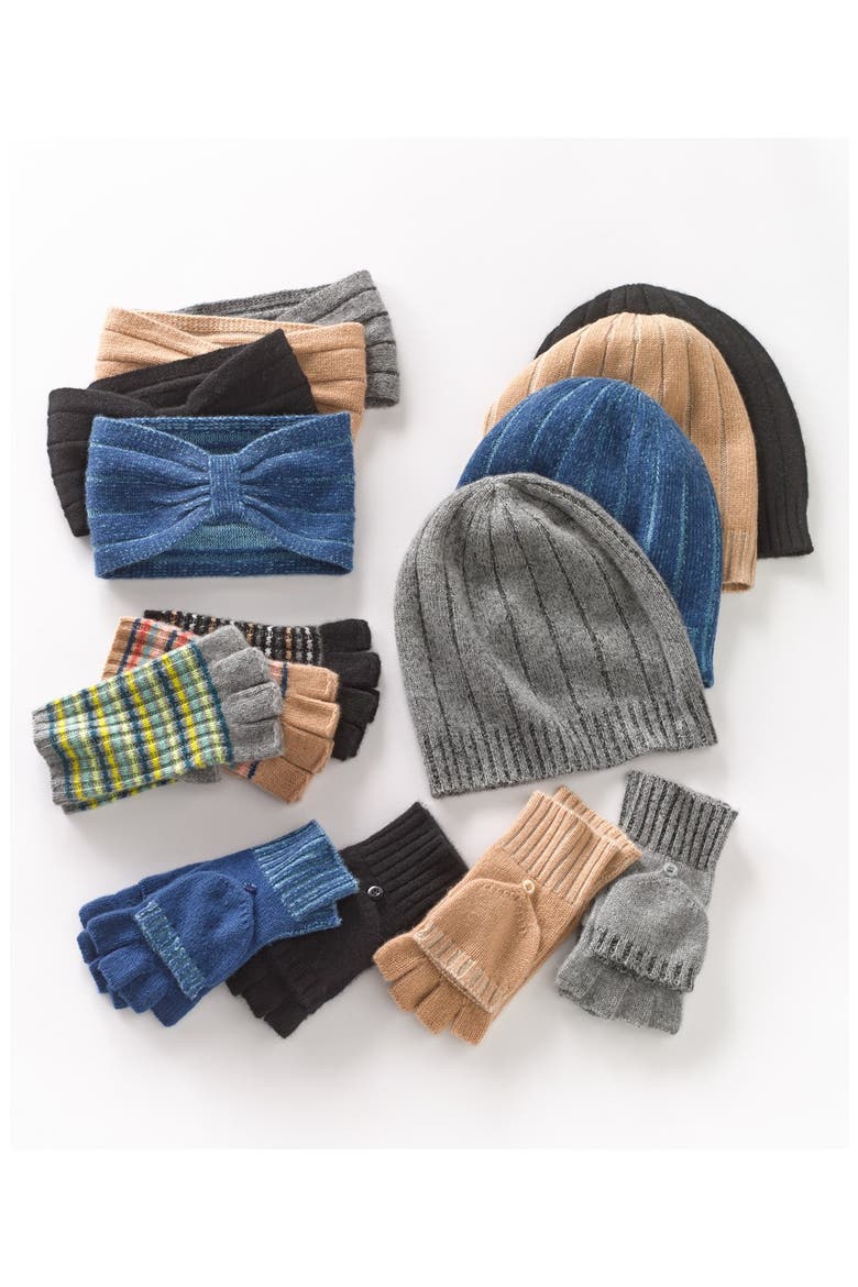 Slouchy Cashmere Beanie, Alternate, color, BLACK