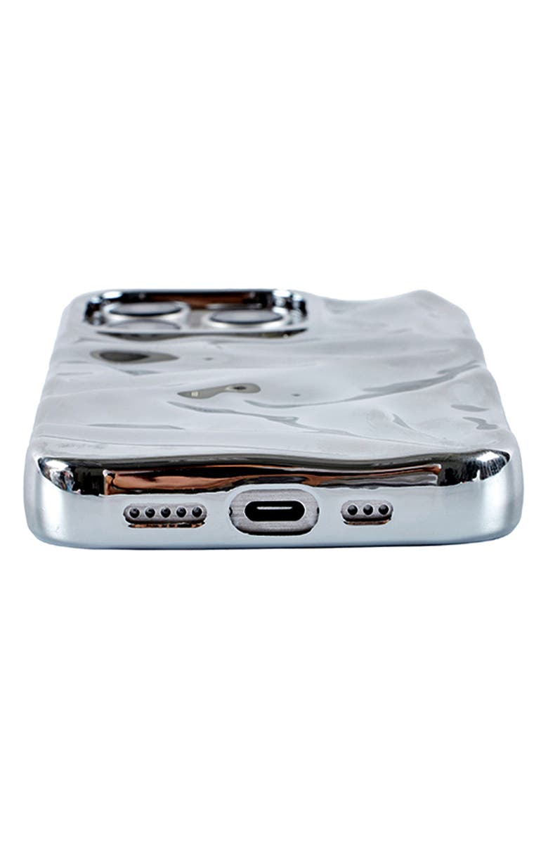 Auramma Silver Crinkle iPhone 15 Pro Max Case, Alternate, color, Silver