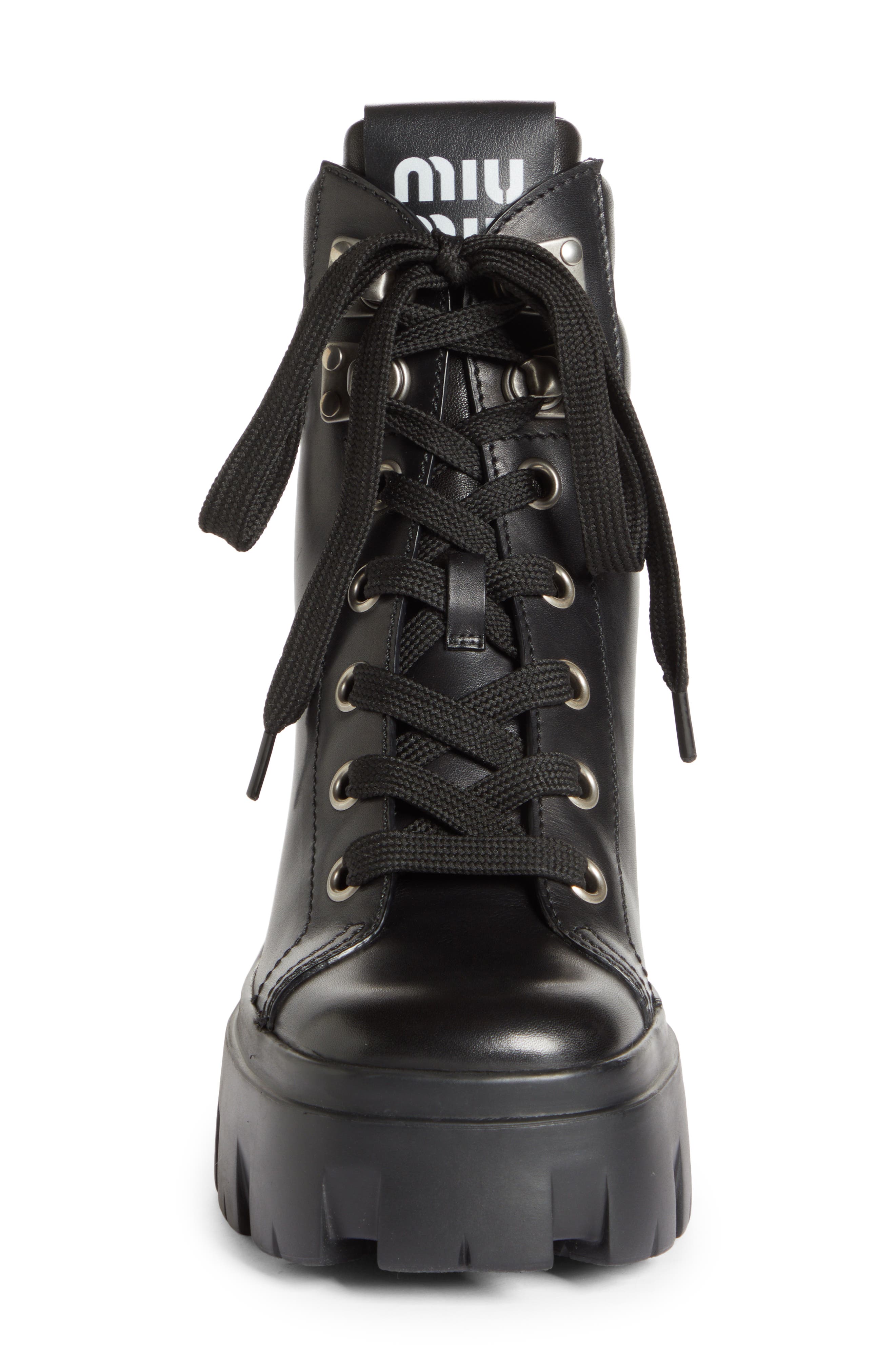 Miu Miu Lug Sole Combat Boot, Alternate, color, 