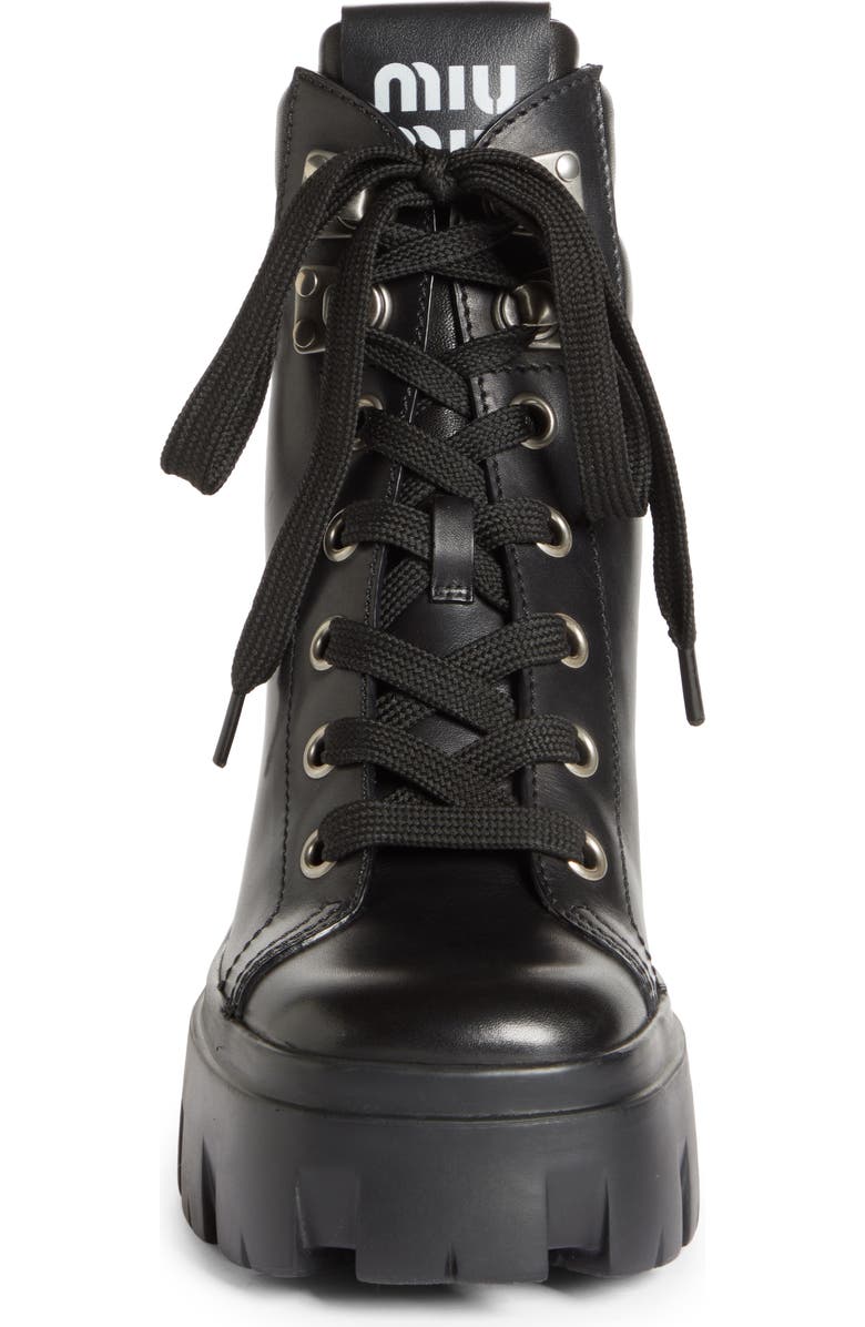 Miu Miu Lug Sole Combat Boot, Alternate, color,