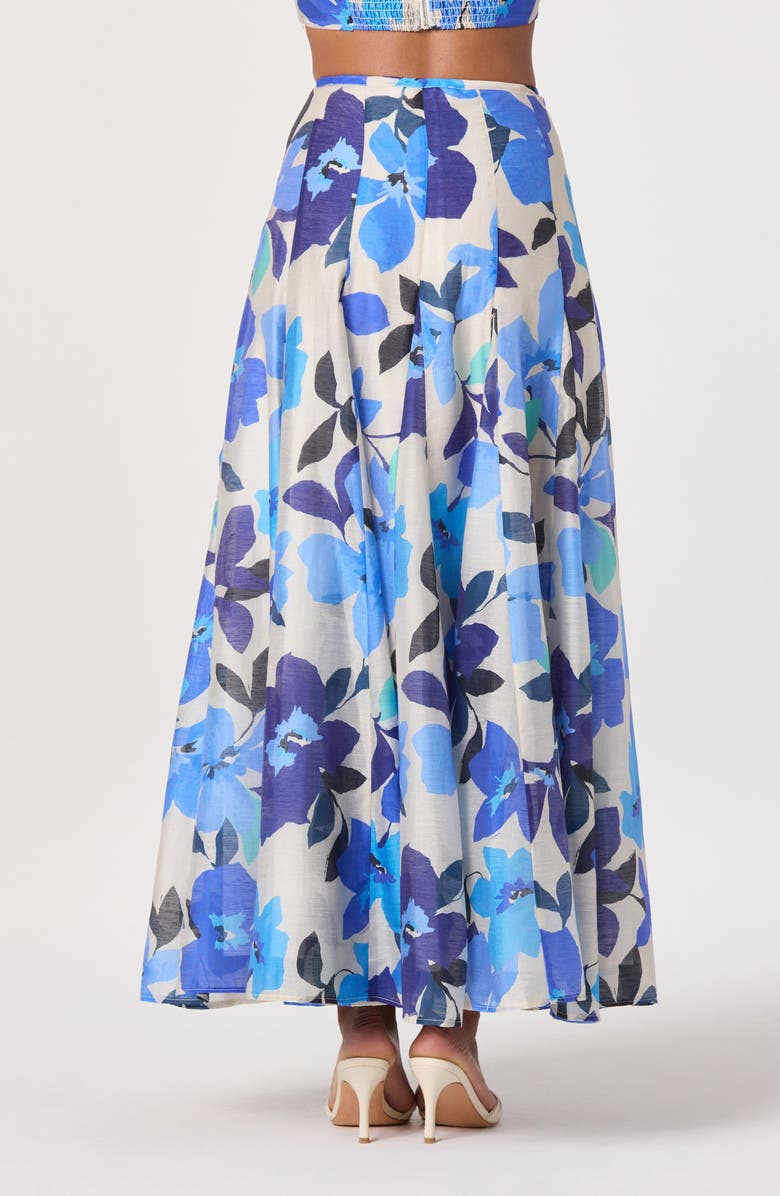ASTR the Label Kaley Floral Paneled Maxi Skirt, Alternate, color, Blue Floral