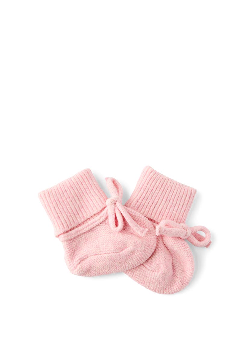 Kid's Baby Organic Knit Booties, Main, color, Pop Pink Marle