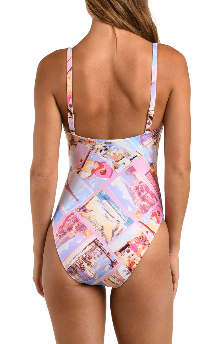 L'AGENCE Remi Print One-Piece Swimsuit, Alternate, color, 