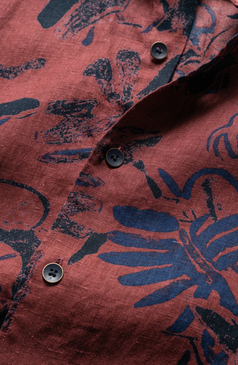 Rodd & Gunn Malvern Hill Floral Short Sleeve Linen Button-Up Shirt, Alternate, color, 