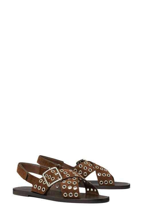 Tory Burch Cross Band Slingback Sandal In Brown