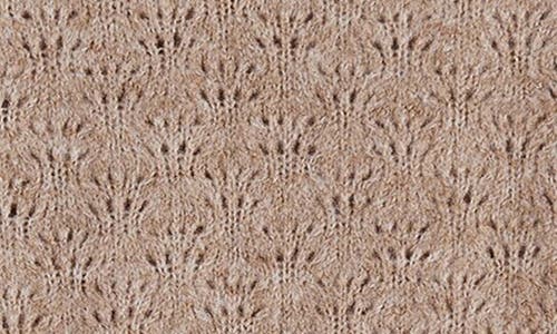 Scotch & Soda Kids' Ajour Pointelle Crewneck Sweater In Brown