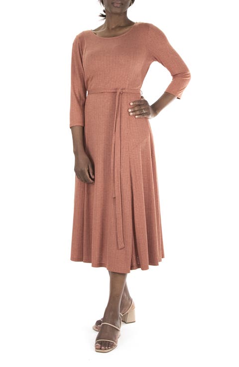 Sylvia Belted Knit Midi Dress