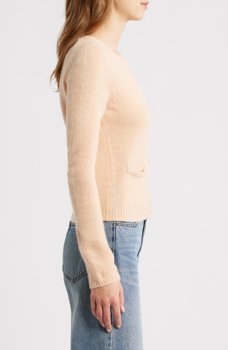 DÔEN Cashmere Cardigan, Alternate, color, Light Peach Sorbet