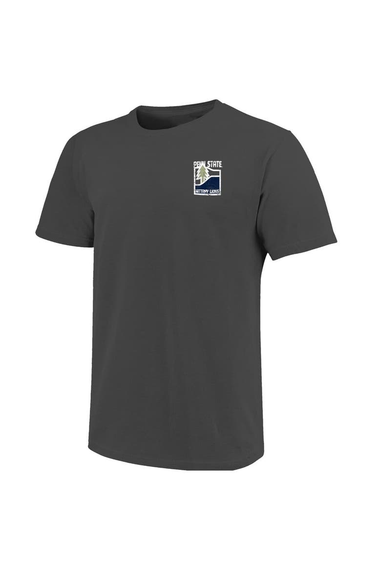 Men's  Graphite Penn State Nittany Lions Comfort Colors Minimal Vista Distressed Graphics T-Shirt, Alternate, color, Graphite