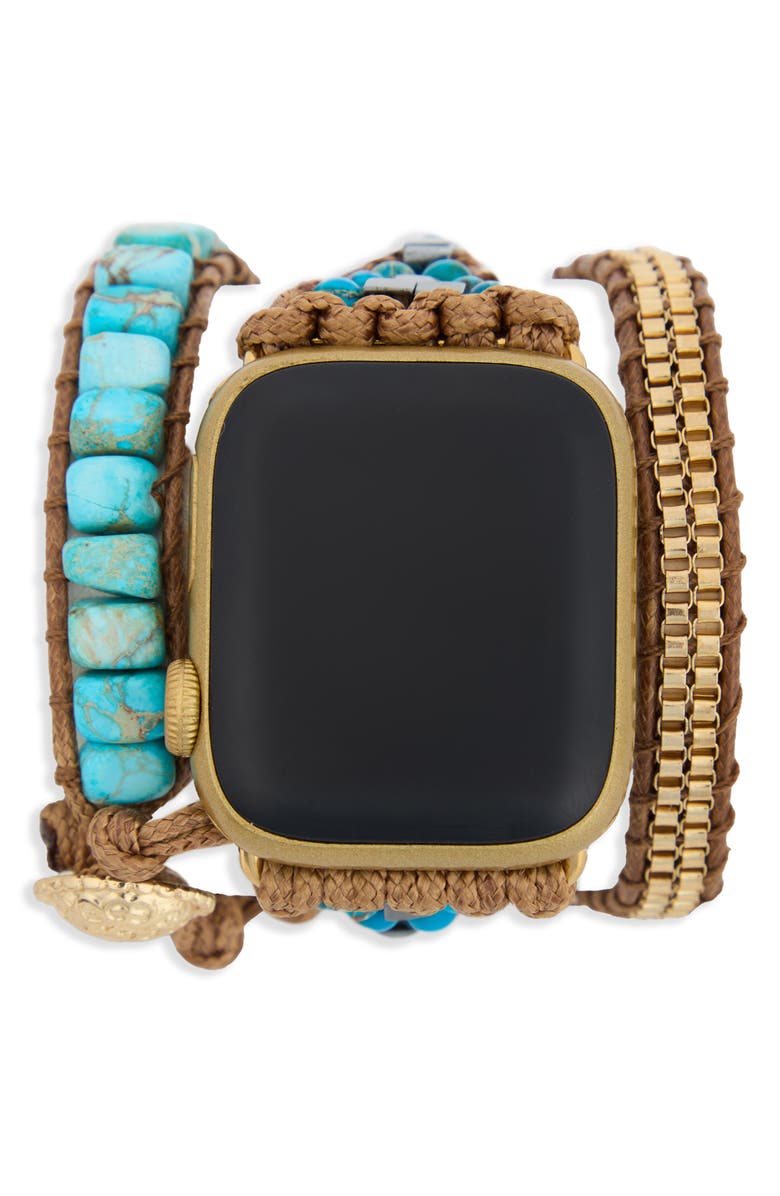 SAACHI Bohemian Turquoise Stone Apple Watch<sup>®</sup> Watchband, Main, color, Turquoise