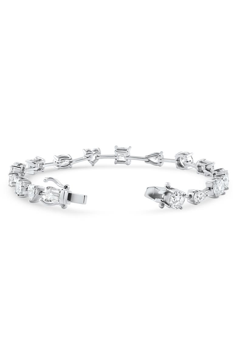 9Ct Mixed Cut Spaced Diamond Tennis Bracelet 14k Gold Lab Grown 7", Alternate, color, 14k White Gold