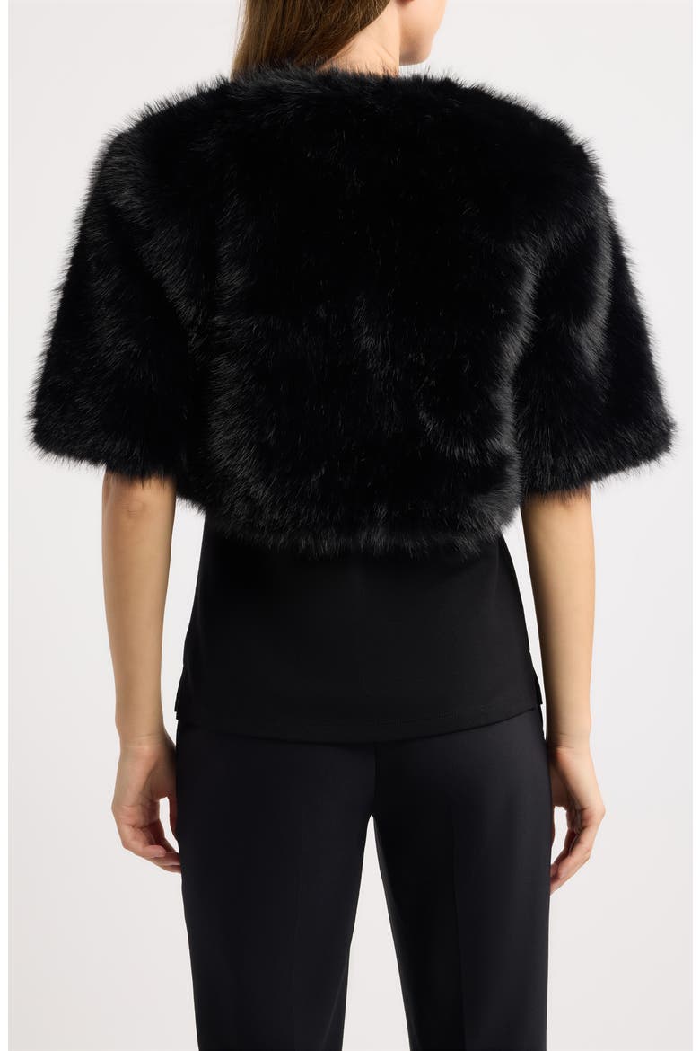 Faux Fur Shrug, Alternate, color, ANNE BLACK