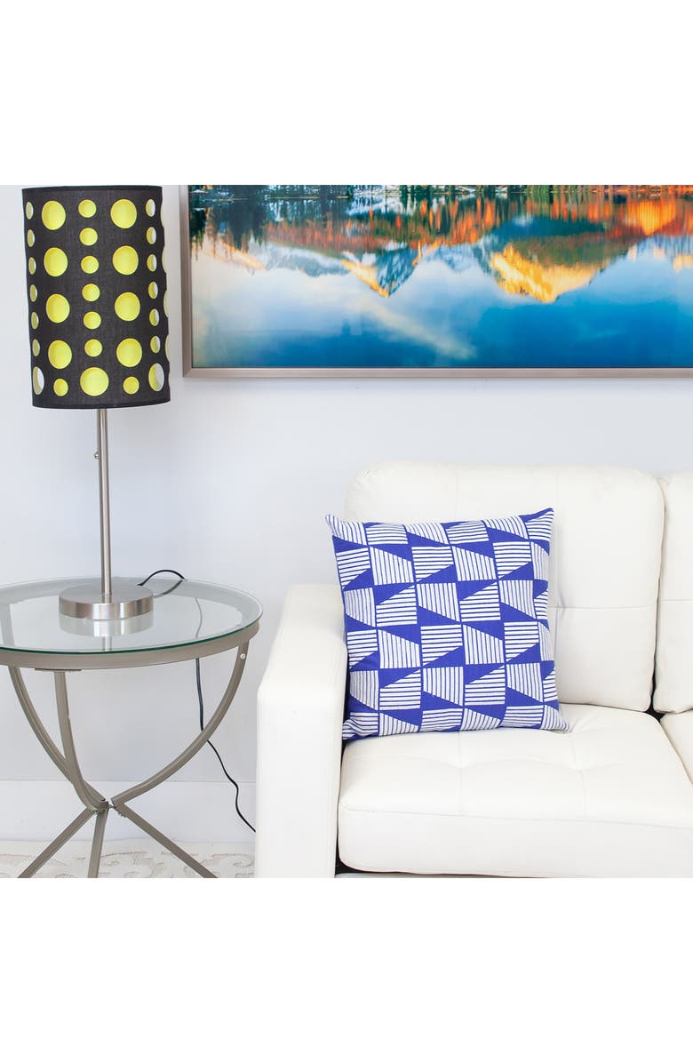 PARKLAND COLLECTION Geometric Embroidered Cotton Pillow, Alternate, color, Blue