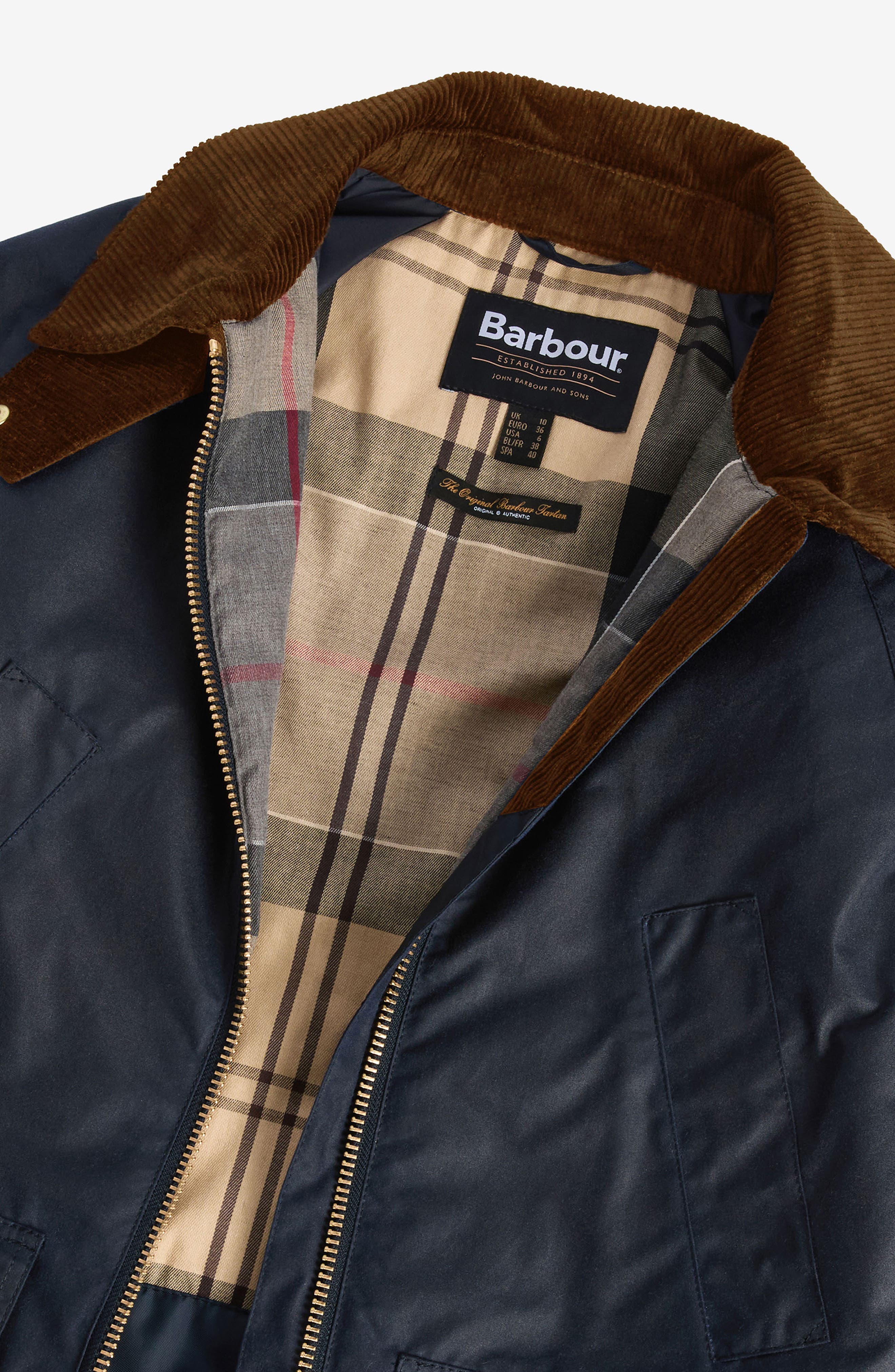 Barbour Esther 36インチ Barbour Esther Water Resistant Waxed Cotton Jacket (Women) | Nordstrom