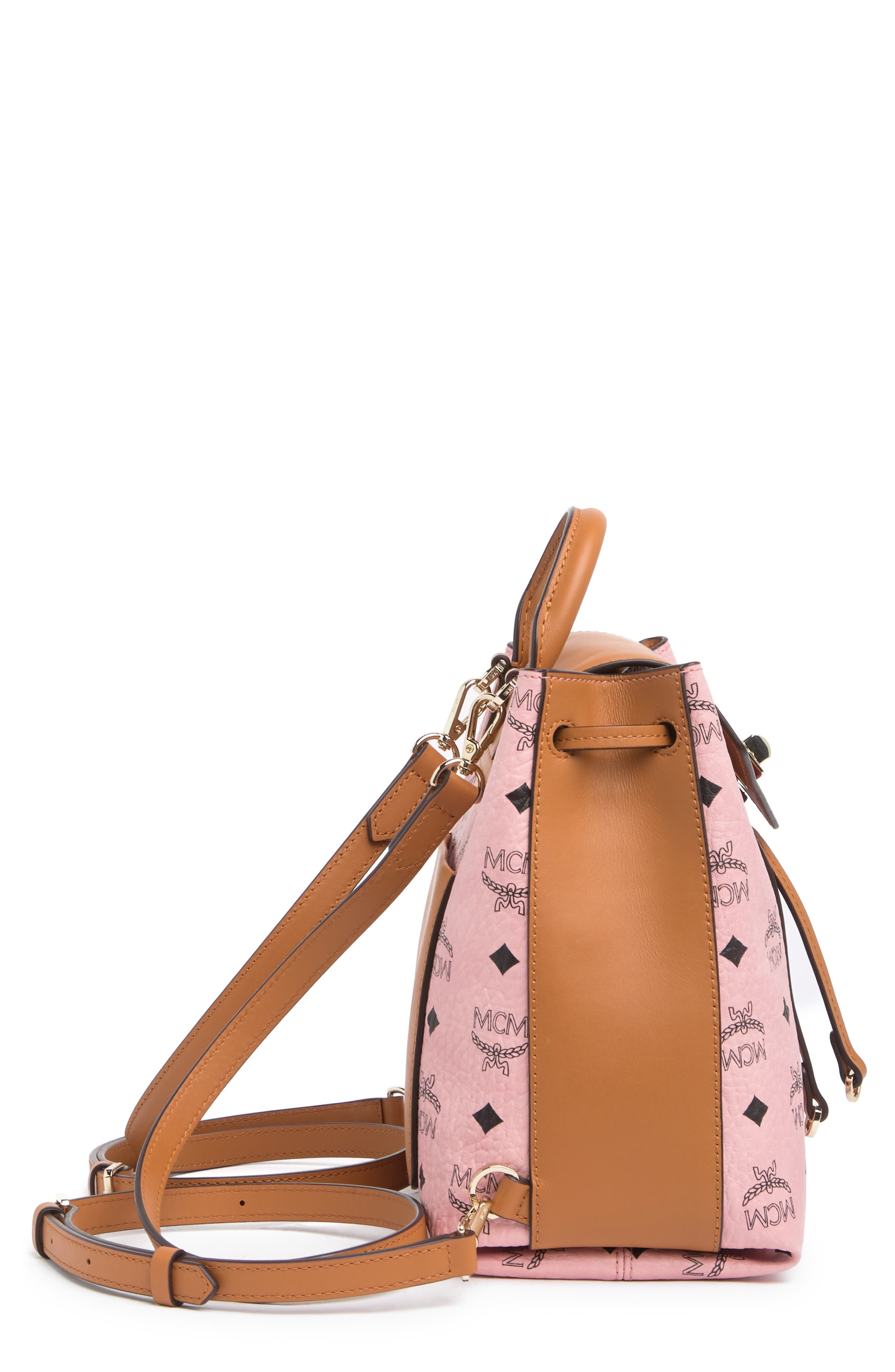 MFO Colorblock Leather Backpack, Alternate, color, SOFT PINK