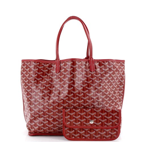 Pre-owned Goyard Goyard Anjou Reversible Tote Coated Canvas Pm In Red