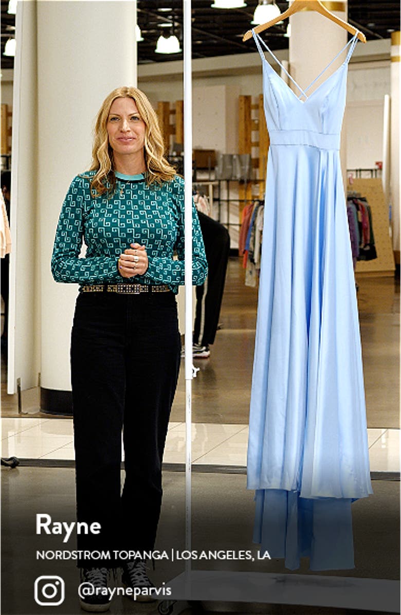 Strappy Back Satin Gown, sales video thumbnail