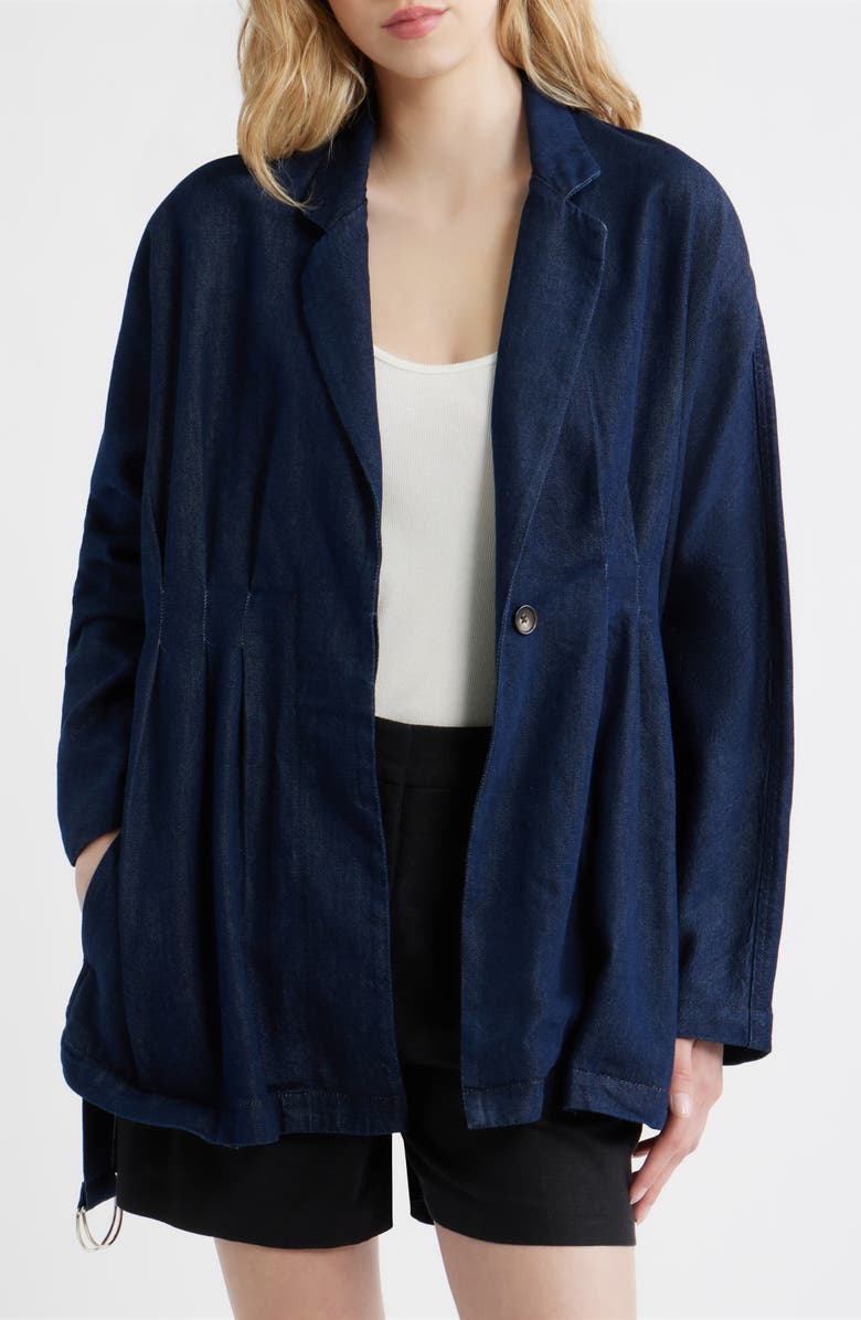 rag & bone Mandi Belted Denim Blazer, Alternate, color, Ocean Rinse