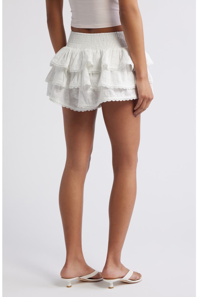 Ruru Ruffle Eyelet Lace Skort, Alternate, color, WHITE