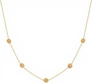 MADE BY MARY Cubic Zirconia Birthstone Flower Station Necklace