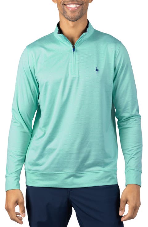 Mélange Mesh Performance Quarter Zip Pullover