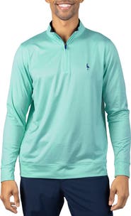 TailorByrd Mélange Mesh Performance Quarter Zip Pullover