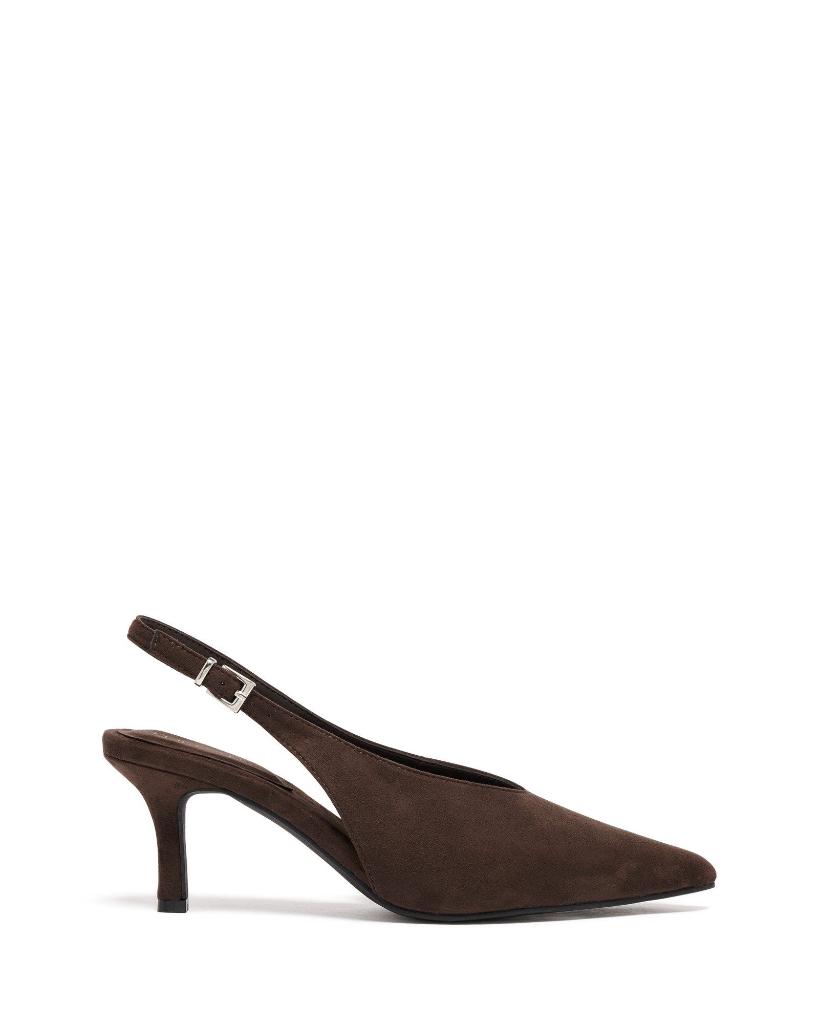 Jacs Slingback Pointed Toe Pumps, Alternate, color, CHOCOLATE MICROSUEDE