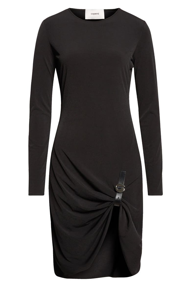 Suspended Long Sleeve Jersey Dress, Alternate, color, BLACK