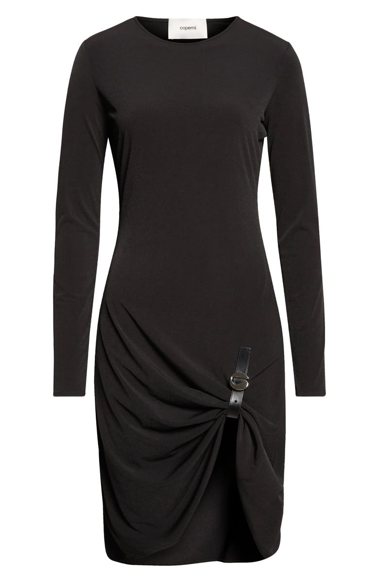 Coperni Suspended Long Sleeve Jersey Dress, Alternate, color, Black