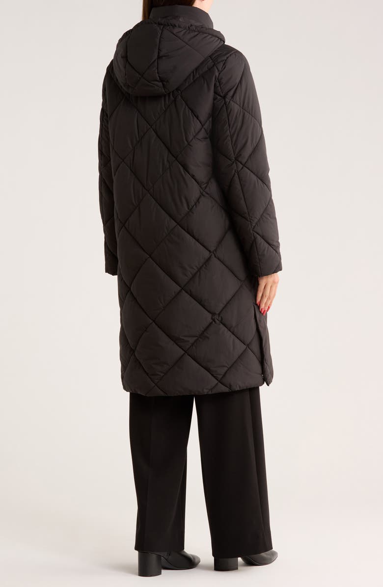 Sam Edelman Hooded Long Quilted Puffer Jacket, Alternate, color, Black