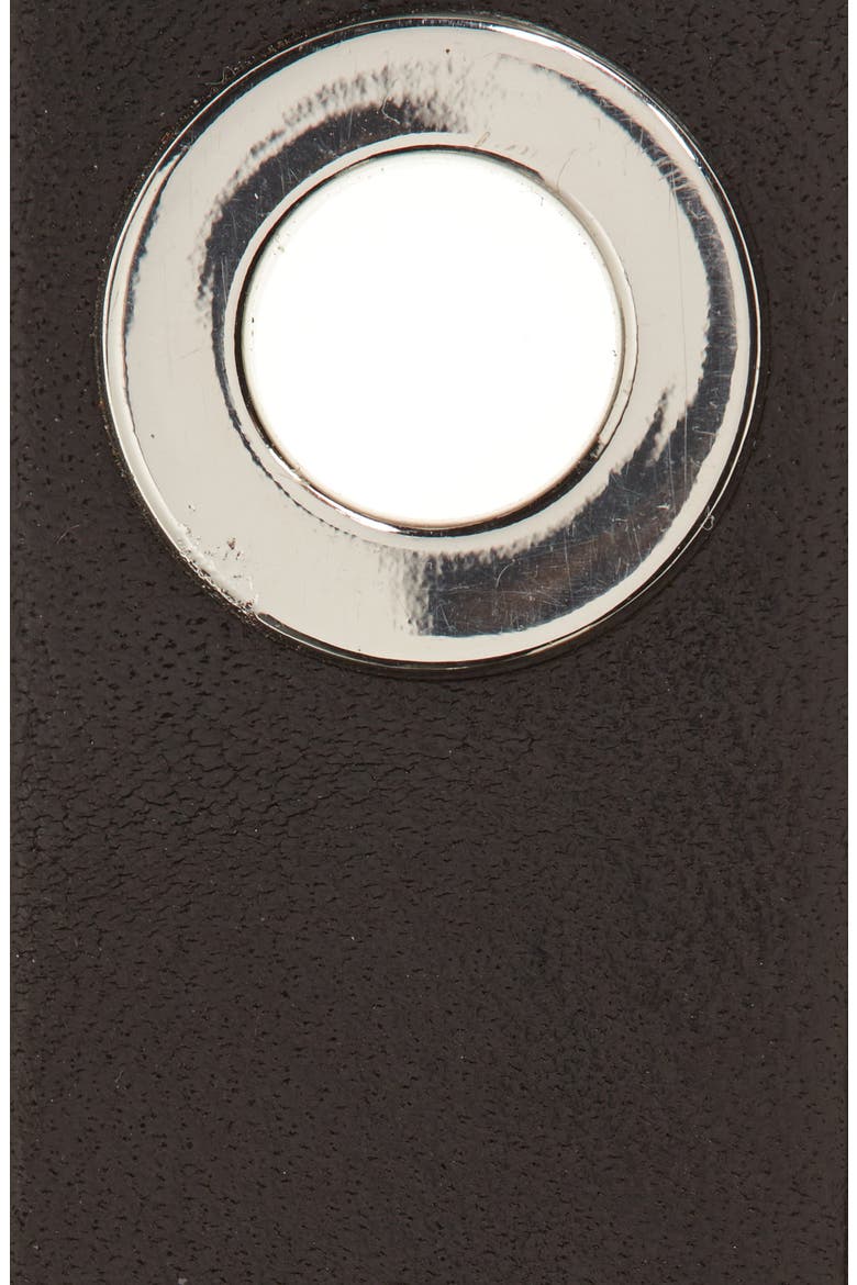 Grommet Leather Belt, Alternate, color, BLACK/ SHINY NICKEL