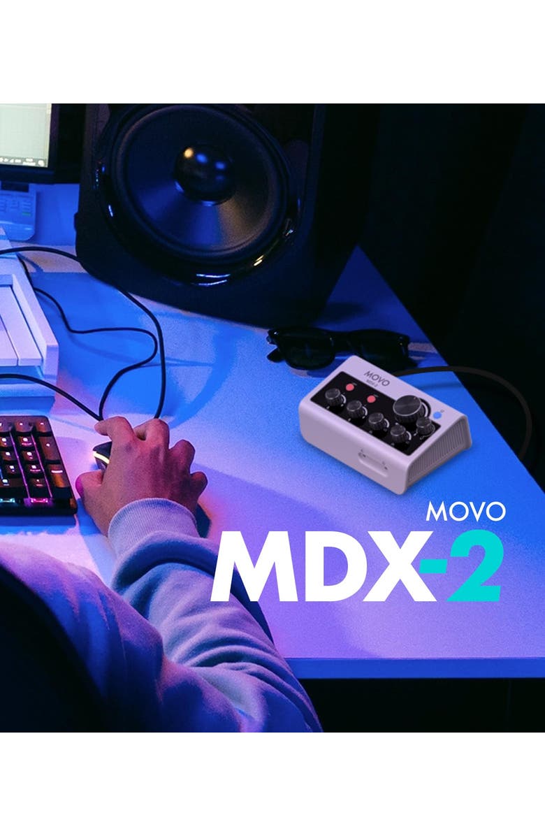 MOVO MDX-2 2 Channel XLR Portable Audio Interface Compatible with PC, Mac, iPhone, iPad, and Android, Alternate, color, Black
