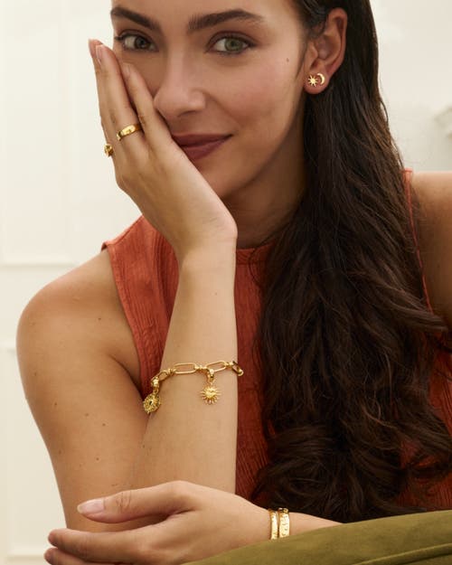 Ottoman Hands Moon And Star Studs In Gold